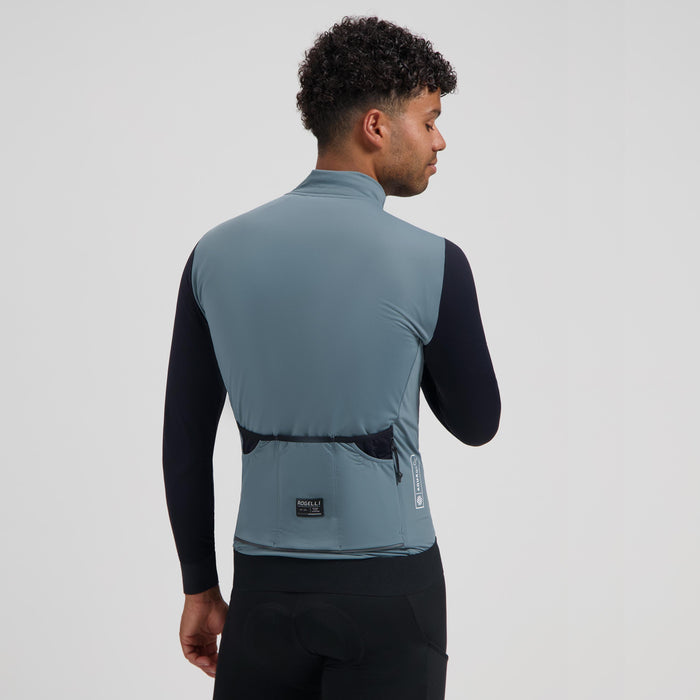 Rogelli Distance II fietsshirt heren blauw lange mouw gedragen achterkant.