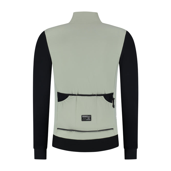 Rogelli Distance II fietsshirt heren taupe lange mouw achterkant.