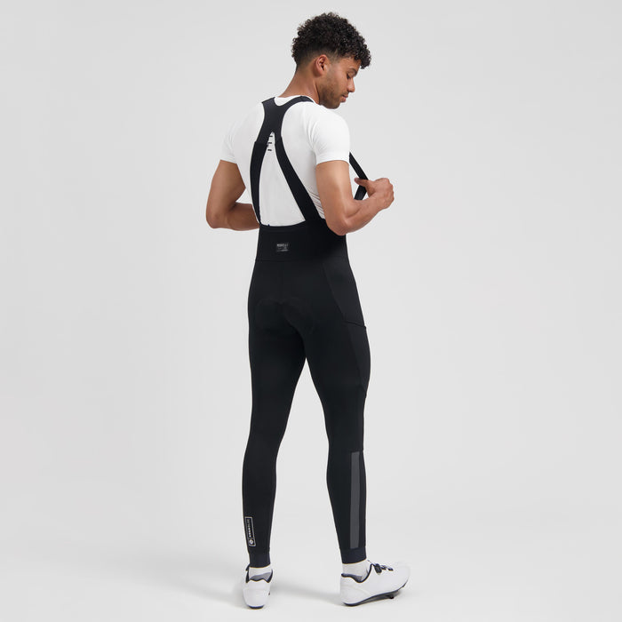Rogelli Distance II lange fietsbroek heren zwart gedragen achterkant.