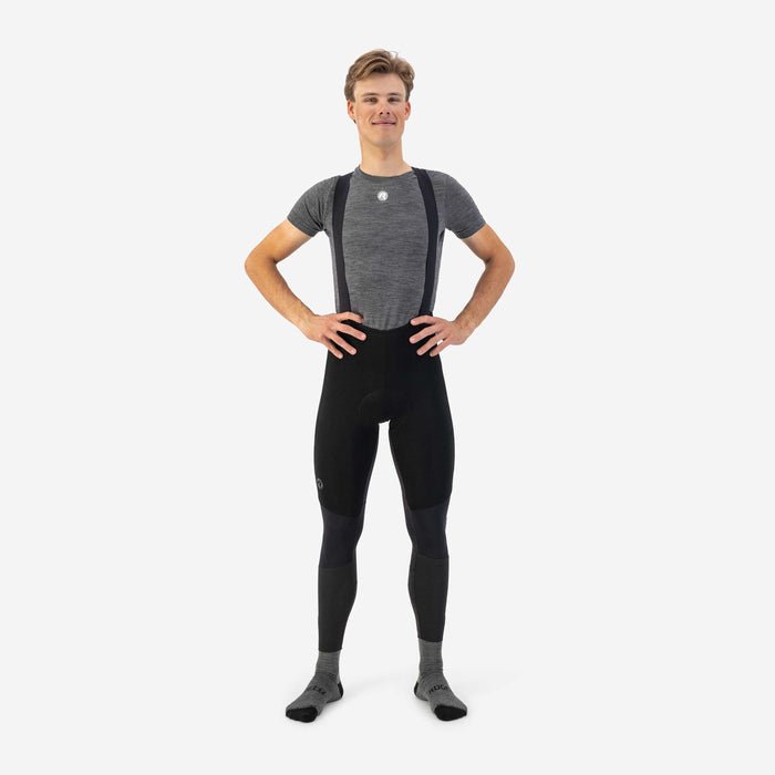 Rogelli Distance lange fietsbroek heren zwart gedragen voorkant.