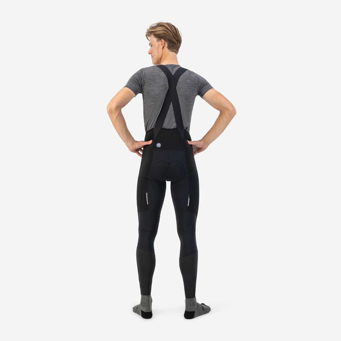 Rogelli Distance lange fietsbroek heren zwart gedragen achterkant.