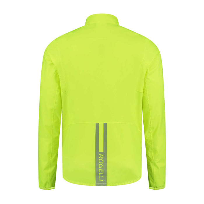 Rogelli Distance regenjack heren fluor achterkant.