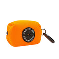 The Sassy Woof Dog Waste Bag Holder - Neon Orange features bright neoprene, a round black logo patch, and metal clip. Carry small pet accessories and complete your look with the matching dog harness set and other neon accessories.