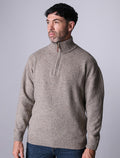 Donegal Blend Zip Neck Sweater - Sea Shore #color_sea-shore
