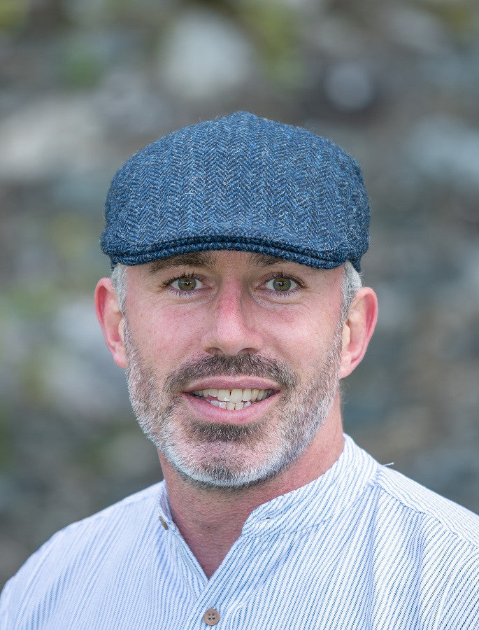 Donegal Touring Cap - Blue Herringbone #color_blue-herringbone