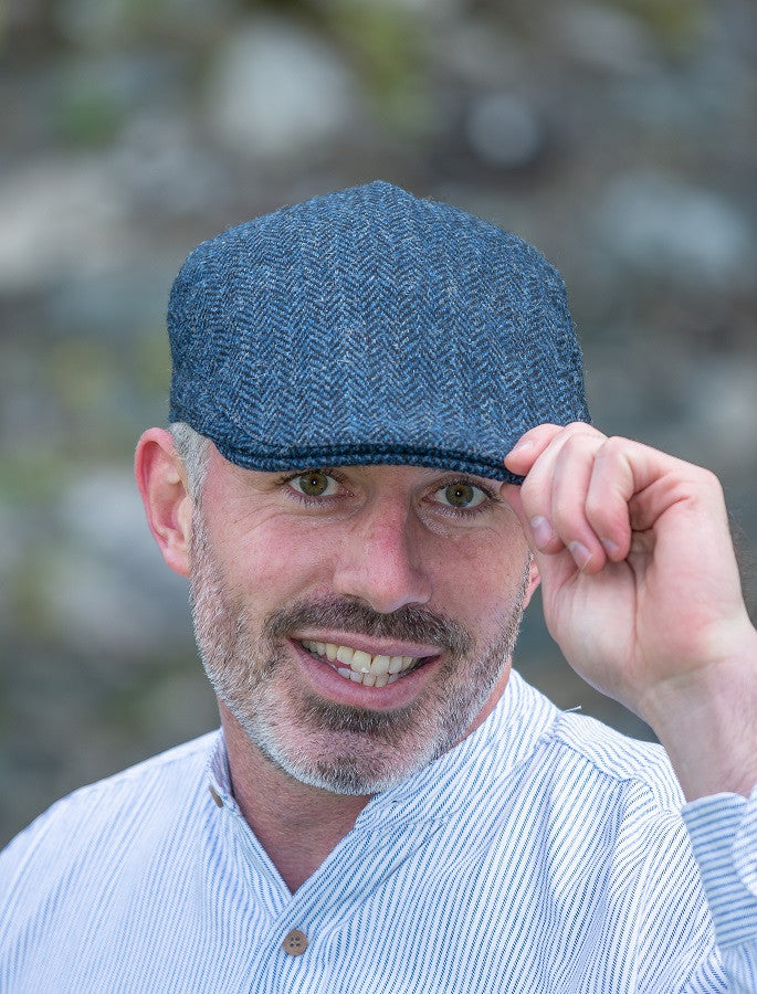 Donegal Touring Cap - Blue Herringbone #color_blue-herringbone