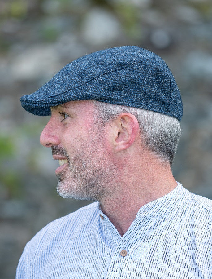 Donegal Touring Cap - Blue Herringbone #color_blue-herringbone