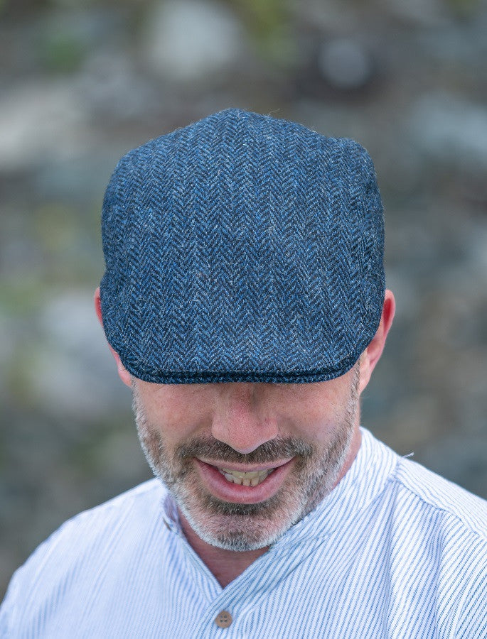 Donegal Touring Cap - Blue Herringbone #color_blue-herringbone