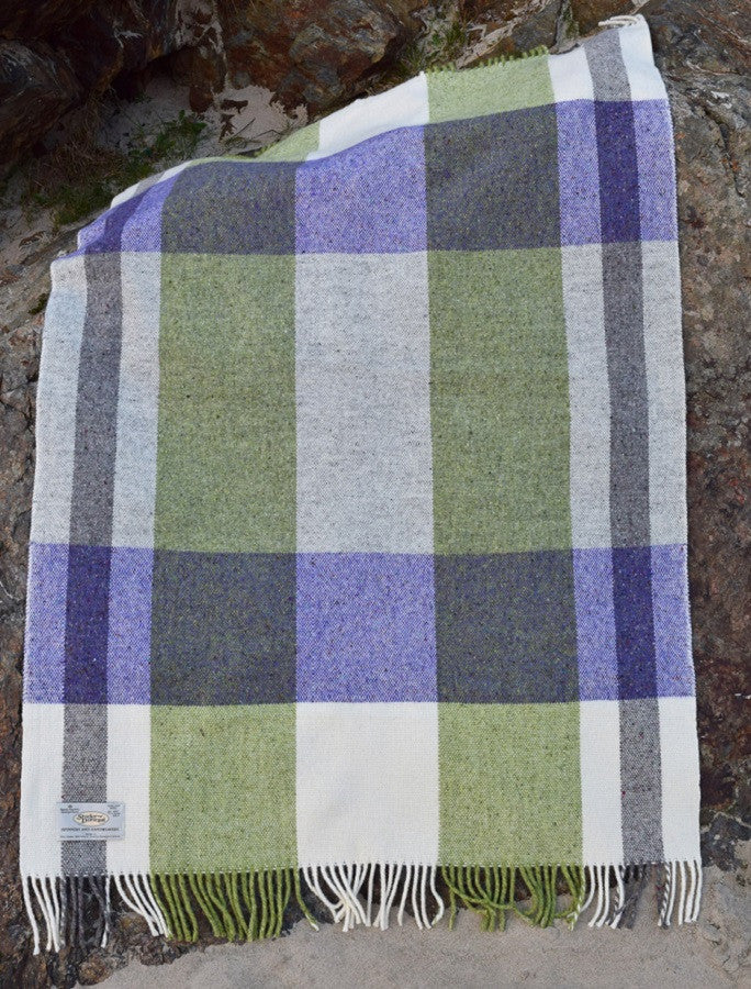 Donegal Tweed Mediterranean Fringed Throw - Heather #color_heather