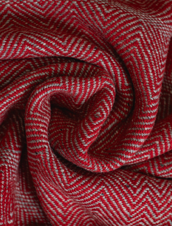 Donegal Tweed Large Undulating Twill Throw - Poppy #color_poppy