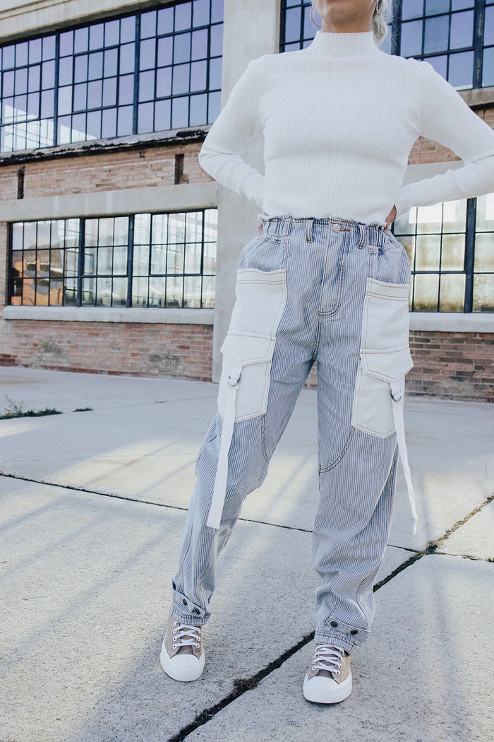 Drew Striped Denim Jeans Lux Collection - FINAL SALE