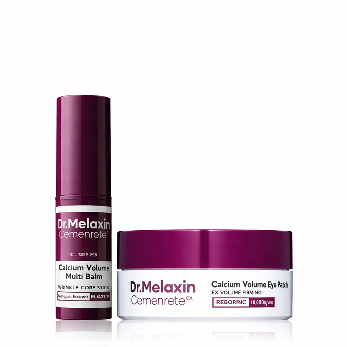 Dr.Melaxin Calcium Volume Multi-Balm + 60pcs Eye Patch Duo，Elasticity & Skin Repair Set, Korean Skincare with Collagen Extract