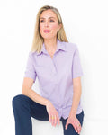 Easycare Short Sleeve Plain Polycotton Shirts - Lilac - The Classic Boutique