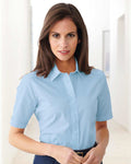 Easycare Short Sleeve Plain Polycotton Shirts - Pale Blue - The Classic Boutique
