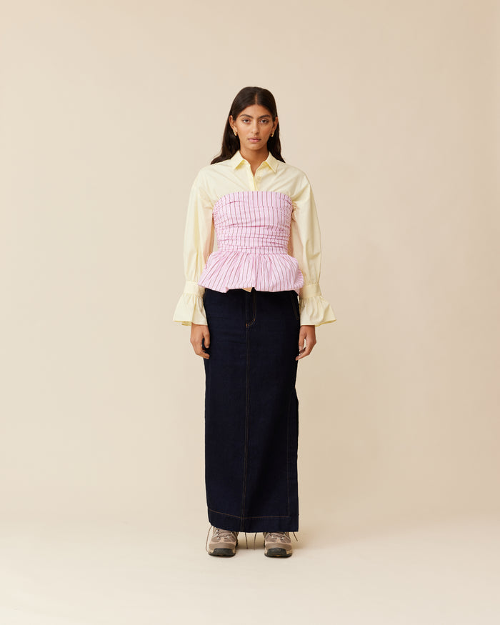 EDDIE BODICE PINK RED STRIPE