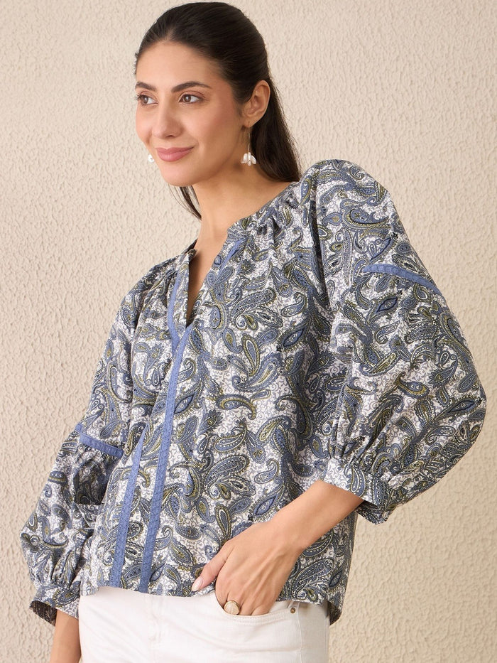 Effortless elegance in soft cotton with a timeless paisley charm