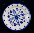 Eileen Vernon Large Pottery Plate with Blue Flower Design