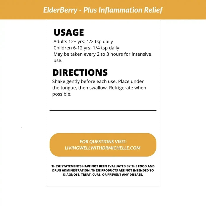 Elderberry Plus Inflammation Relief directions for use