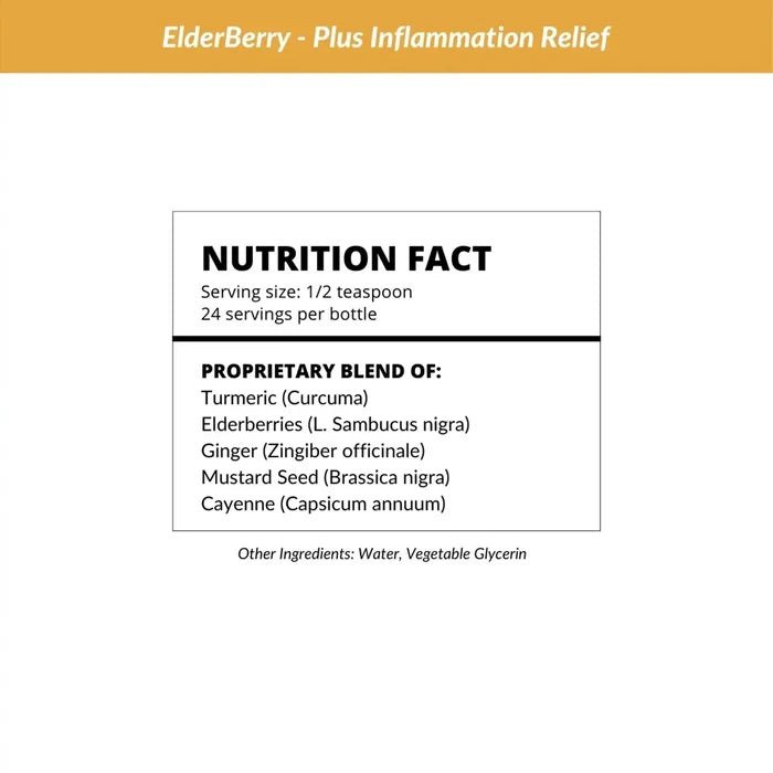 Elderberry Plus Inflammation Relief nutrition facts