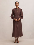 Elena Petite Midi Dress Chocolate Forever New