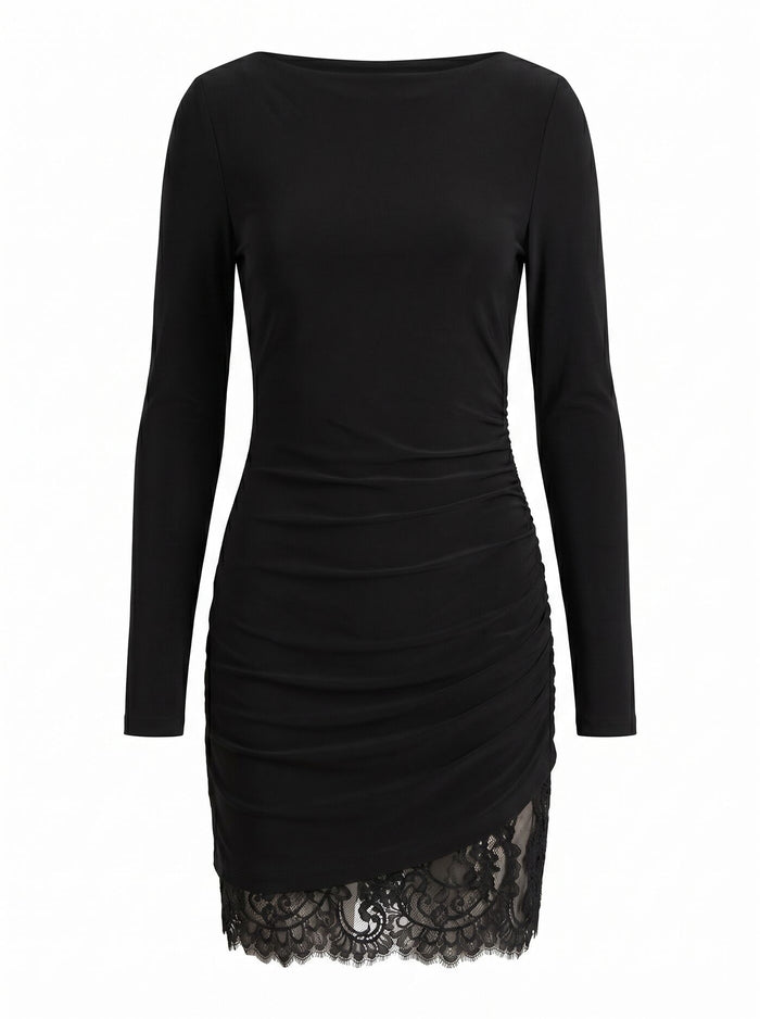 Eloise Long Sleeve Lace Mini Dress Forever New