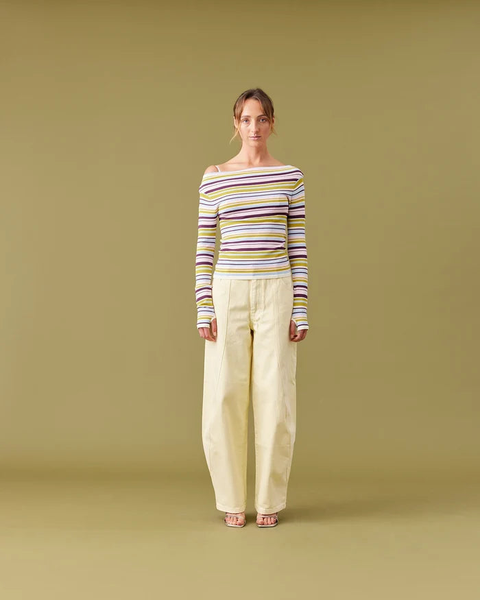 EMMA KNIT LONG SLEEVE BLUEBERRY PANCAKE STRIPE