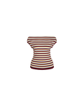EMMA KNIT TOP BURGUNDY BUTTER BLUE STRIPE