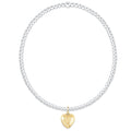 enewton | classic mixed metal 2mm bracelet - love plush small gold charm