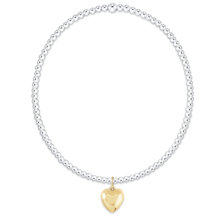enewton | classic mixed metal 2mm bracelet - love plush small gold charm