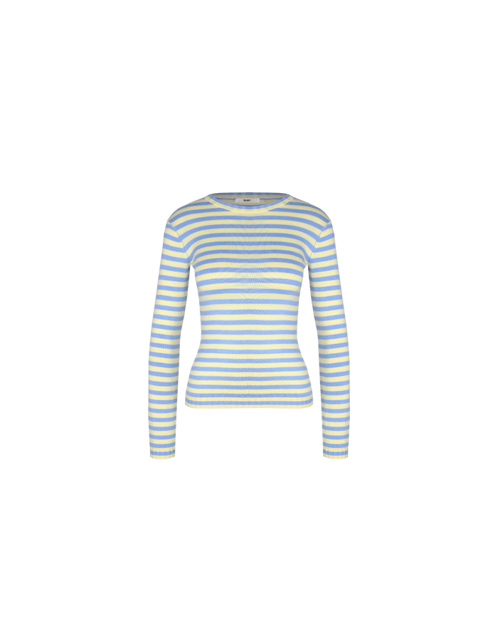 ESME LONG SLEEVE BLUE BUTTER STRIPE