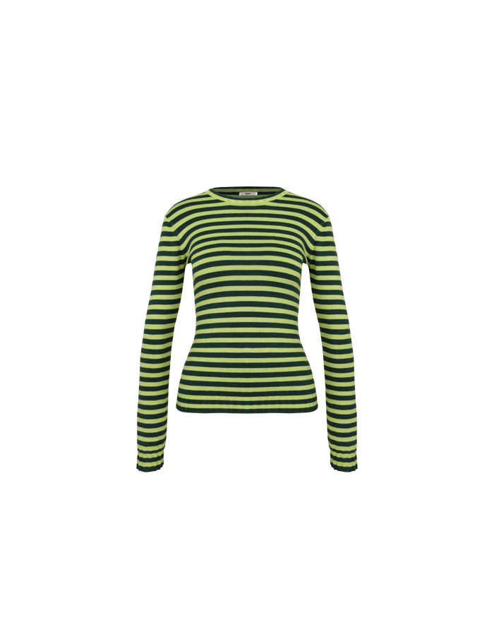ESME LONG SLEEVE FOREST LIME STRIPE
