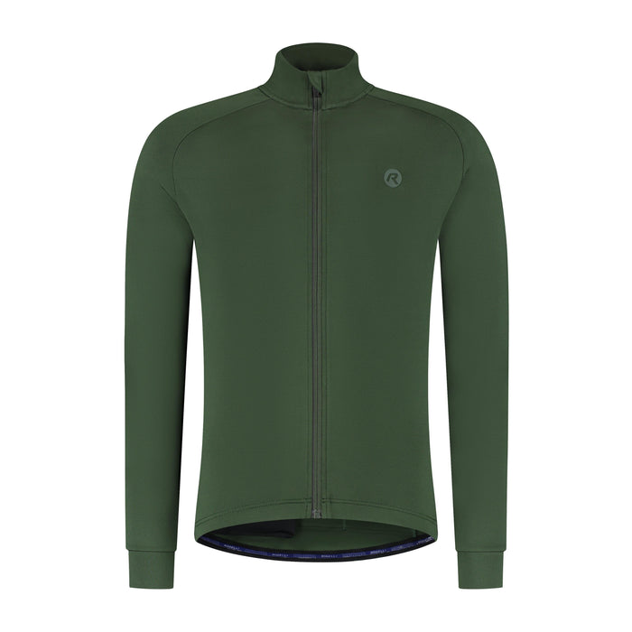Rogelli Essential II fietsshirt heren groen lange mouw voorkant.