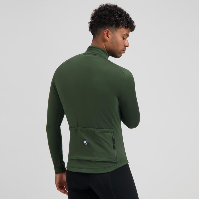 Rogelli Essential II fietsshirt heren groen lange mouw gedragen achterkant.