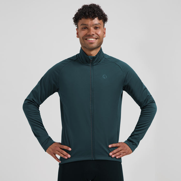 Rogelli Essential II fietsjack heren blauw gedragen voorkant.