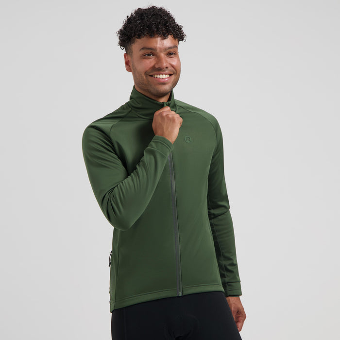 Rogelli Essential II fietsjack heren groen gedragen voorkant.