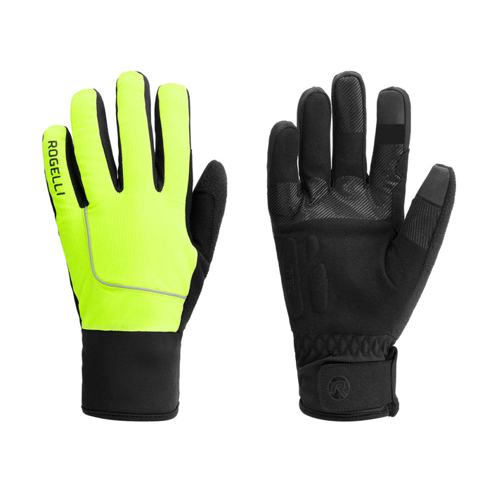 Rogelli Essential fietshandschoenen winter heren zwart en fluor.