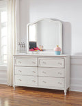 Faelene B485-26 Chipped White Bedroom Mirror
