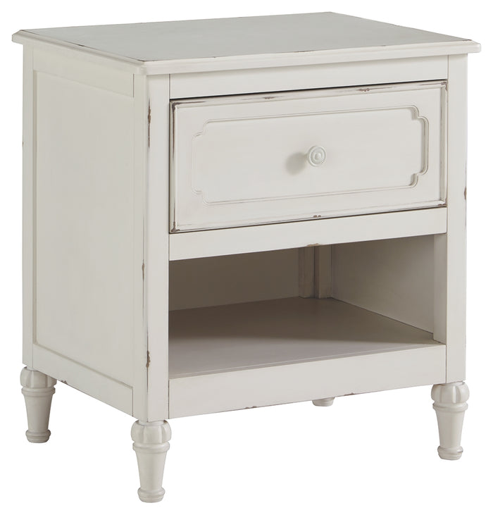 Faelene B485-91 Chipped White One Drawer Night Stand