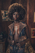 Farrah Waistcoat - Denim & faux suede - soul sister since 1969
