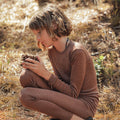 Finch Baby & Kids Leggings - Merino Wool & Silk - Russet
