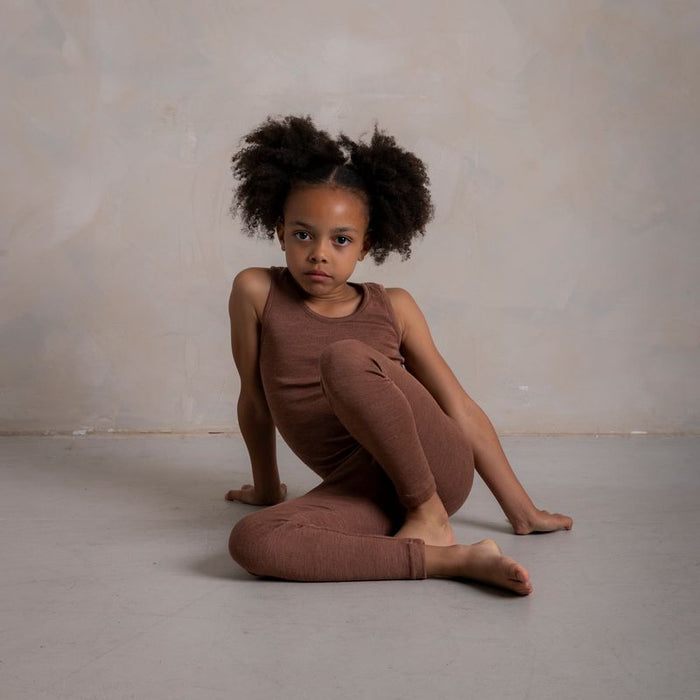 Finch Baby & Kids Leggings - Merino Wool & Silk - Russet