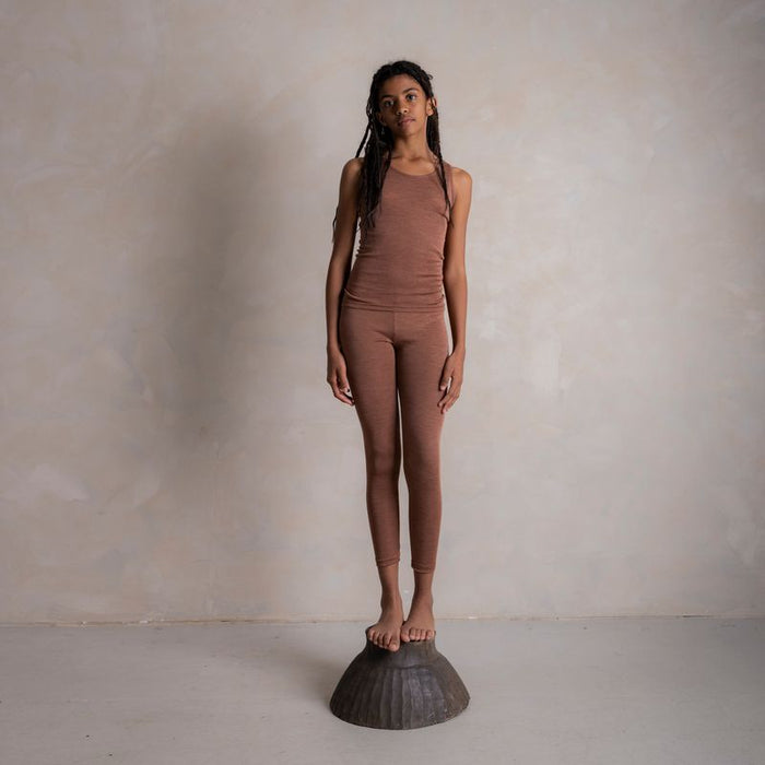 Finch Baby & Kids Leggings - Merino Wool & Silk - Russet
