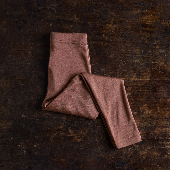 Finch Baby & Kids Leggings - Merino Wool & Silk - Russet