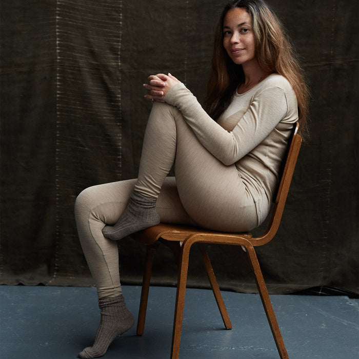 Finch Women's Leggings - Merino Wool & Silk - Sandstorm