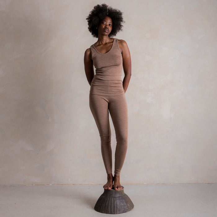 Finch Women's Leggings - Merino Wool & Silk - Warm Driftwood