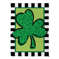 leopard clover flag with black and white trim