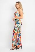 Floral Side Slit Printed Maxi Dress