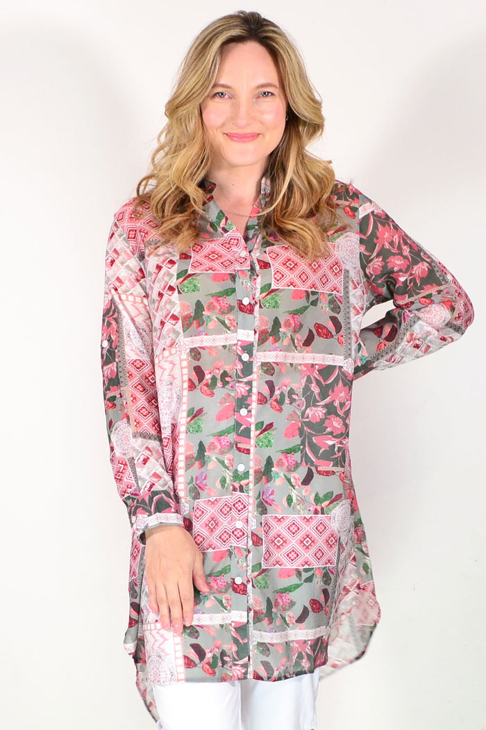 Floral Venice Long Tunic Shirt