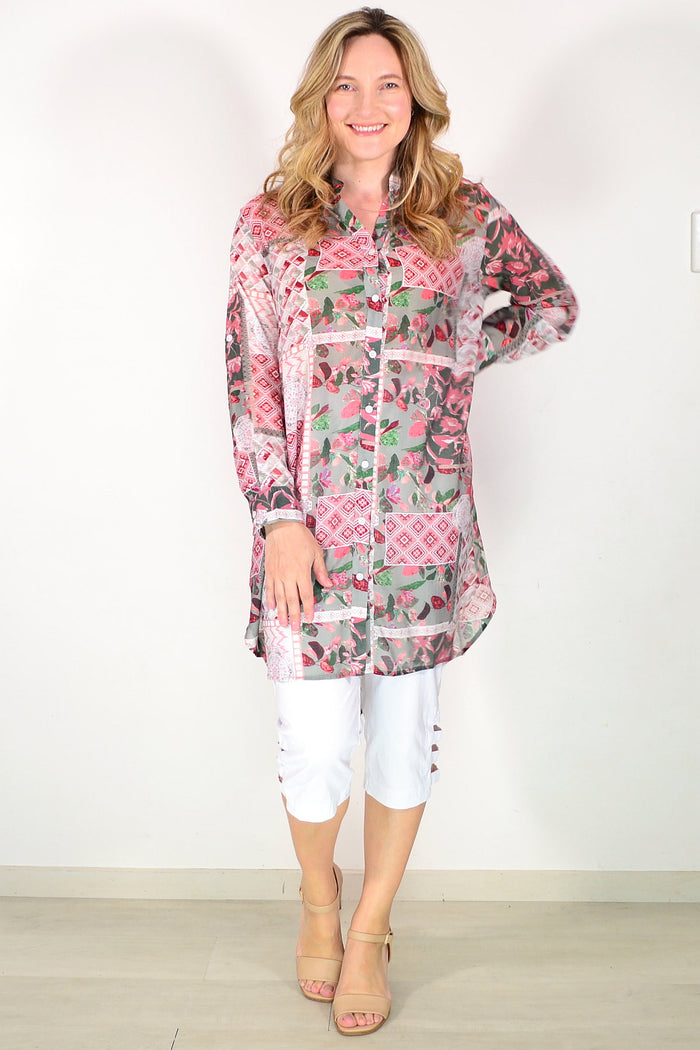 Floral Venice Long Tunic Shirt