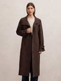 Florence Funnel Neck Trench Coat Chocolate Forever New